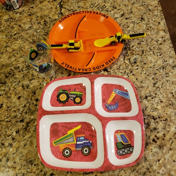 Constructive Eatimg Other Kids Construction Plates Utensils Cup